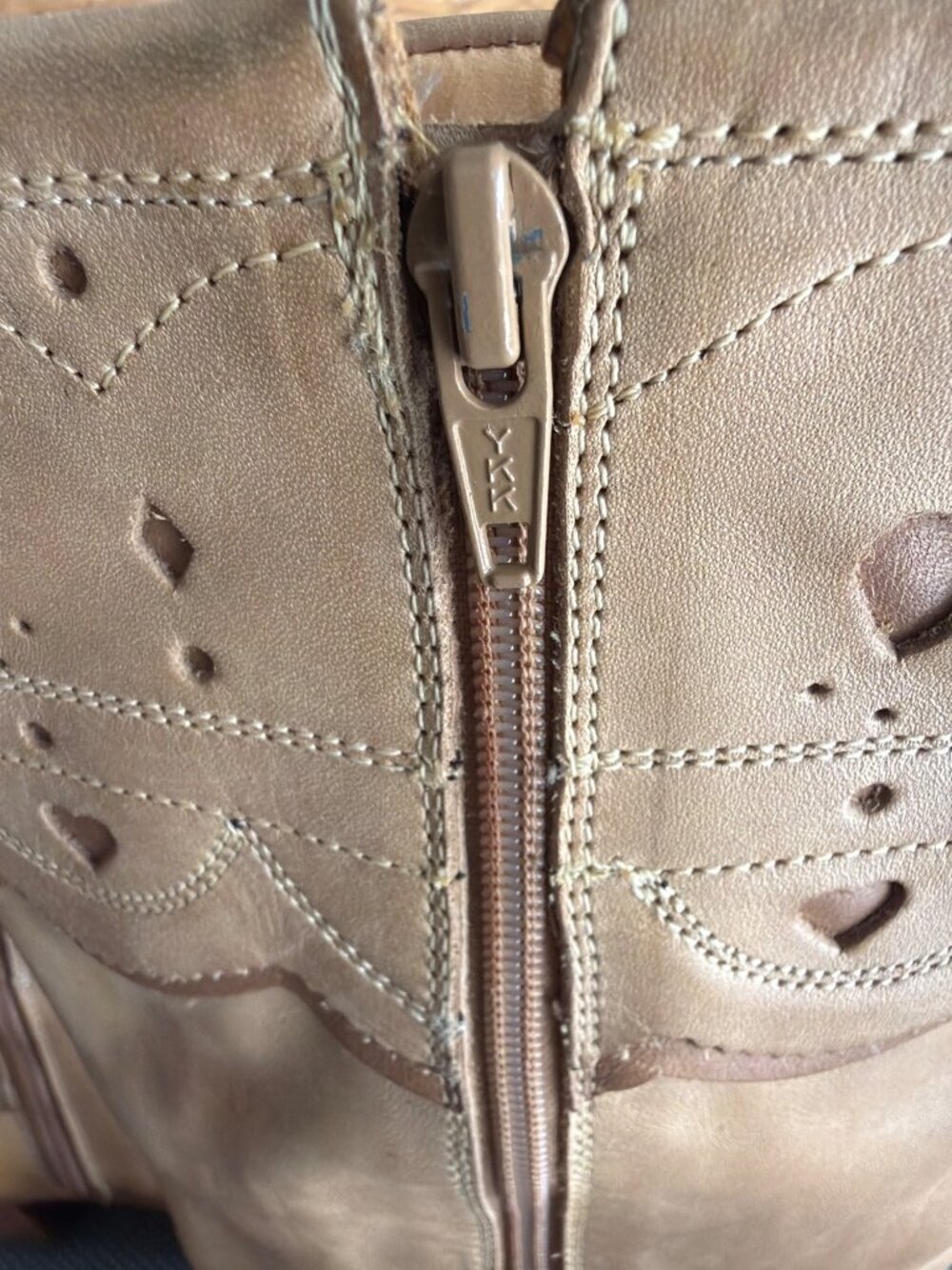 Charlie 1 Horse Lucchese Women's Tan Leather Side Tassel Mid-Calf Boots 8 w/Box - Picture 16 of 16